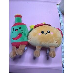 Frankford Taco and Hot Sauce Plush Set Foodie Stuffed Animal Toys Multicolor